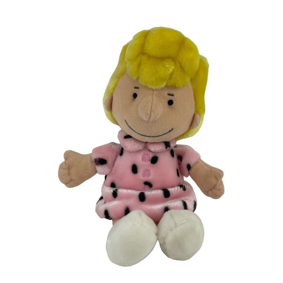 Peanuts Worldwide Sally 13" Plush Pink Polka Dot Dress Charlie Brown Sister